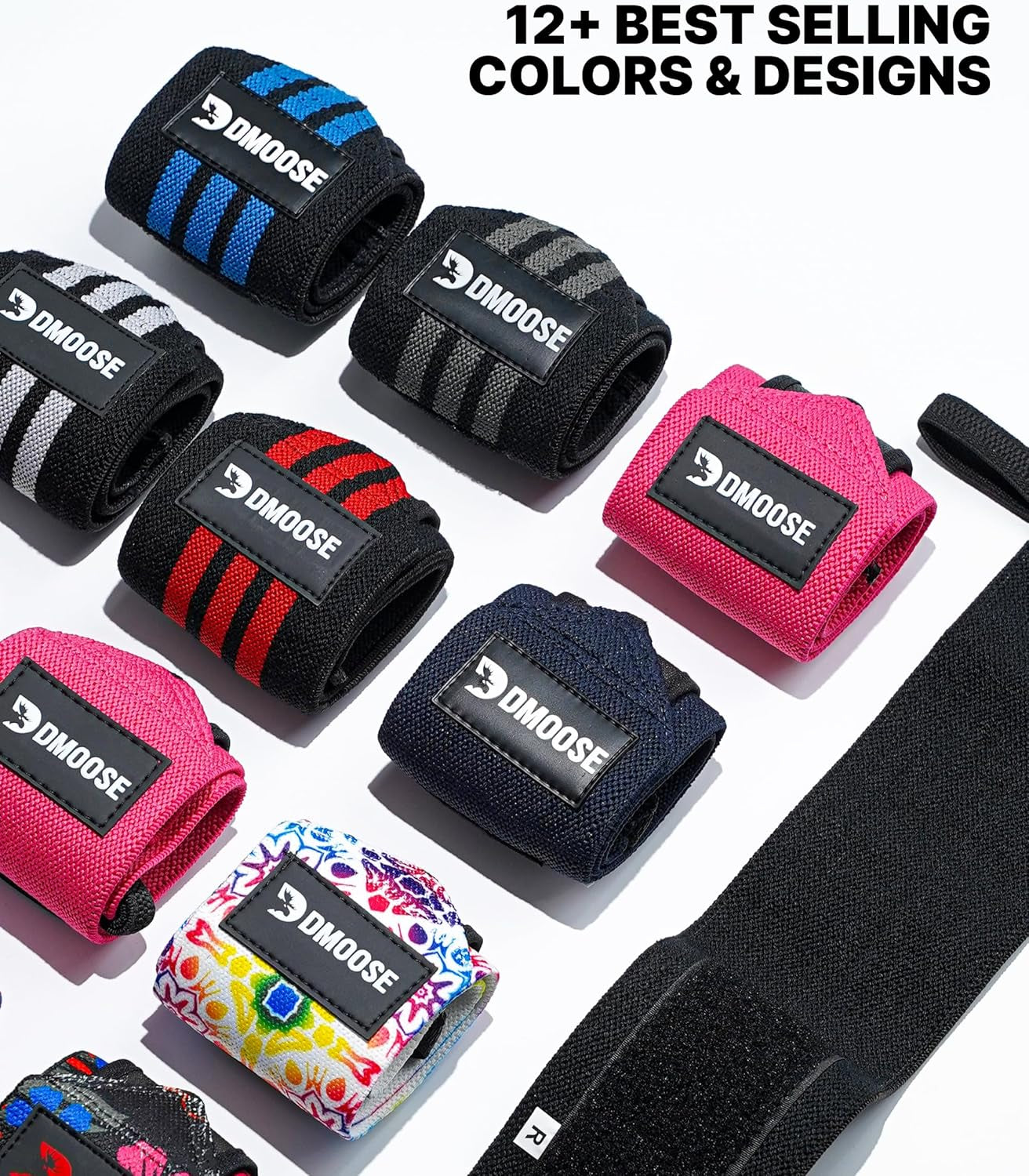 18" Heavy-Duty Wrist Wraps for Weightlifting with Thumb Loop - USPA Approved Support and Pain Relief for Men and Women