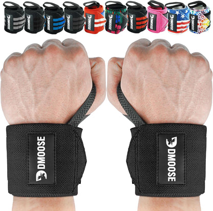 18" Heavy-Duty Wrist Wraps for Weightlifting with Thumb Loop - USPA Approved Support and Pain Relief for Men and Women