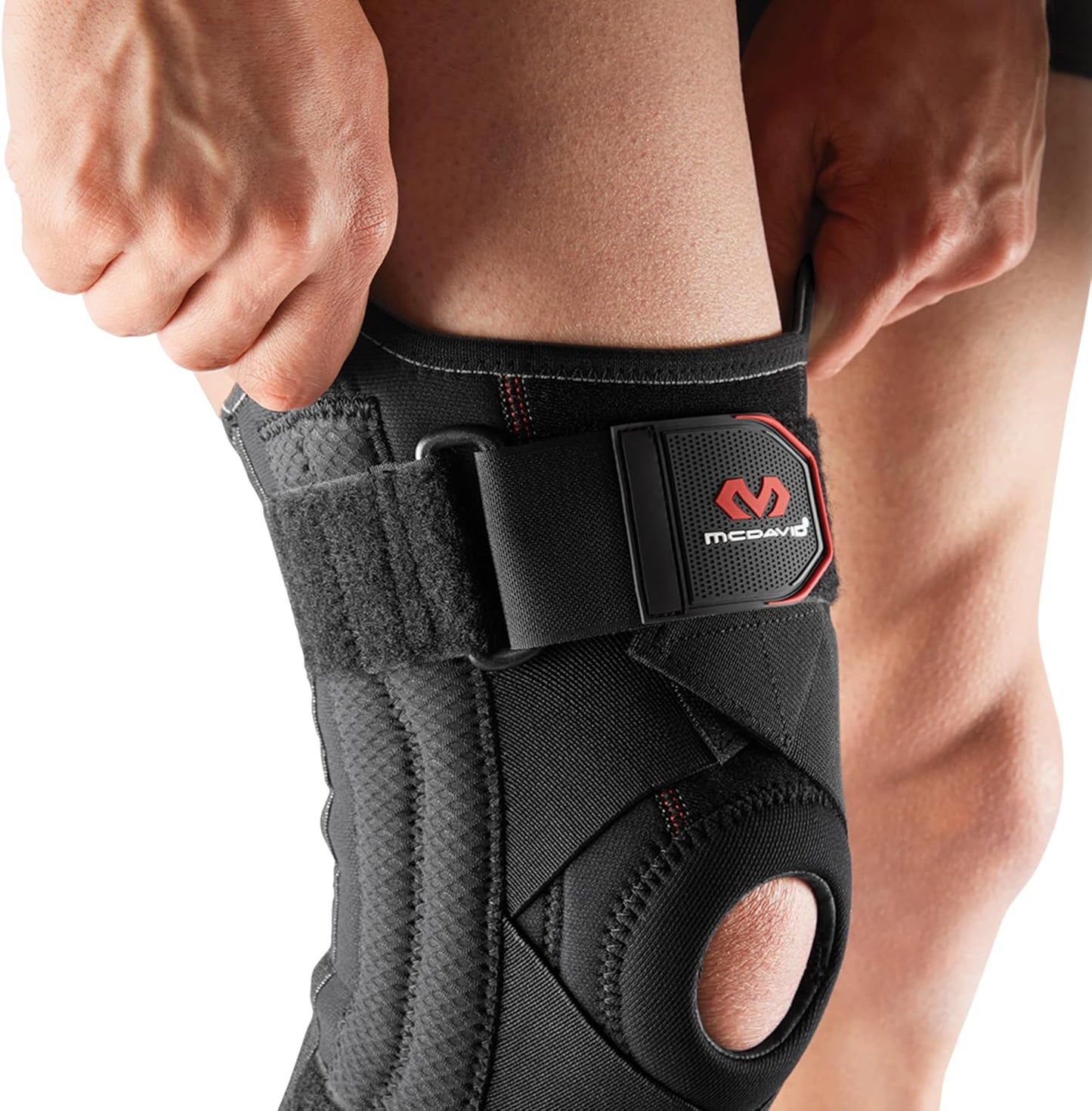 Knee Brace Support with Side Stays, Compression Knee Sleeve & Cross Straps for Patellar Tendon Support, Tendonitis, Arthritis Pain Relief, Recovery, Knee Brace for Men and Women