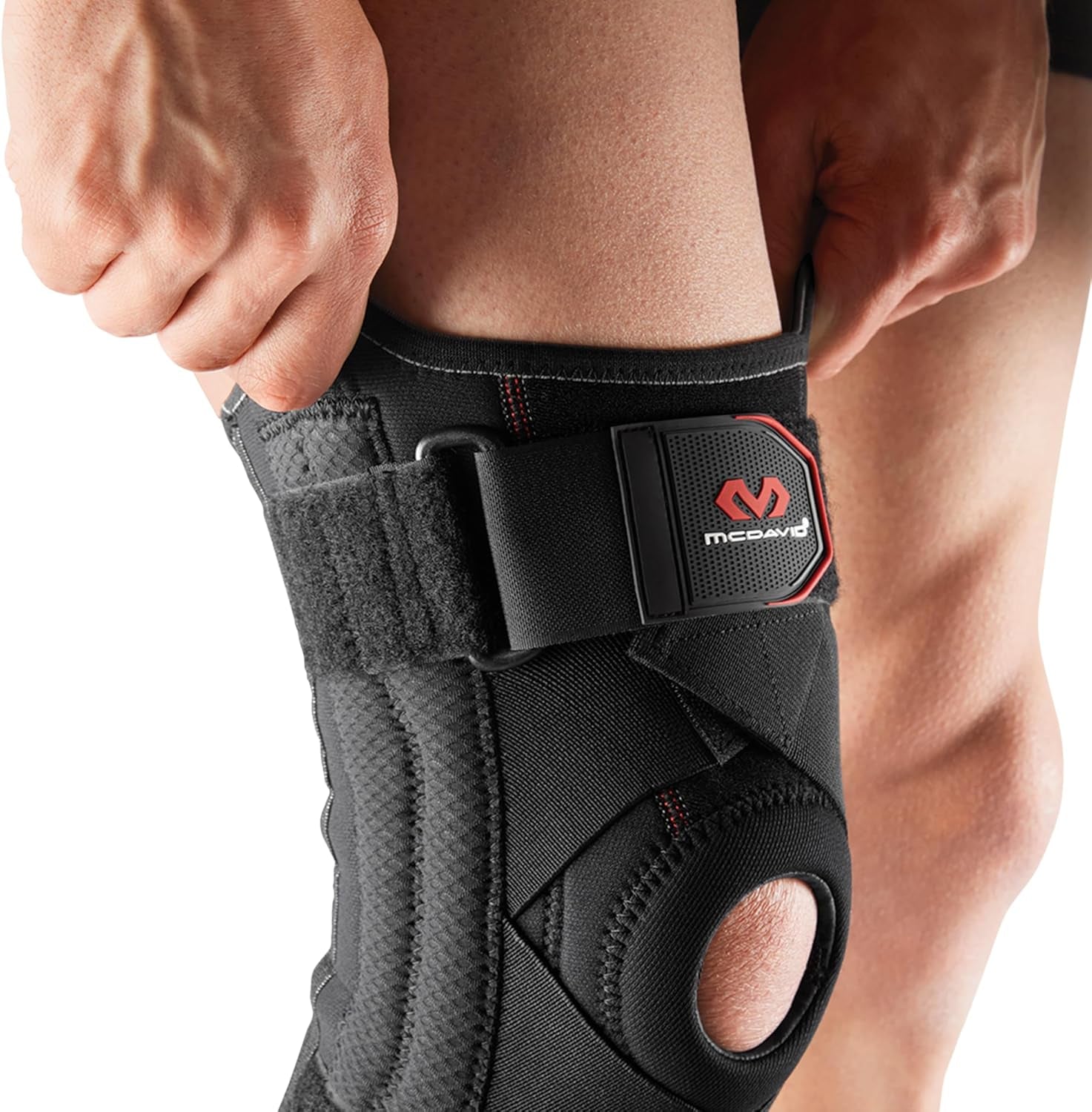 Knee Brace Support with Side Stays, Compression Knee Sleeve & Cross Straps for Patellar Tendon Support, Tendonitis, Arthritis Pain Relief, Recovery, Knee Brace for Men and Women